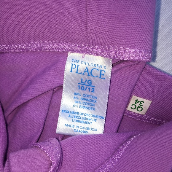 Childrens Place Girls Light Purple Capri Leggings, Decorative lace at ankle - Picture 4 of 5